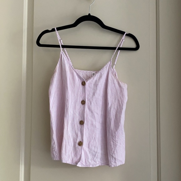 Pink Striped Button Tank - Picture 3 of 4
